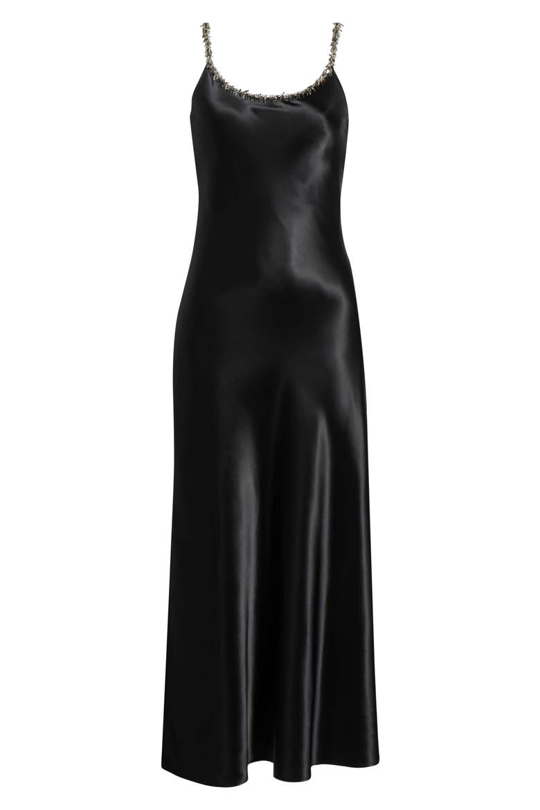 Alessia Satin Slipdress, Alternate, color, BLACK