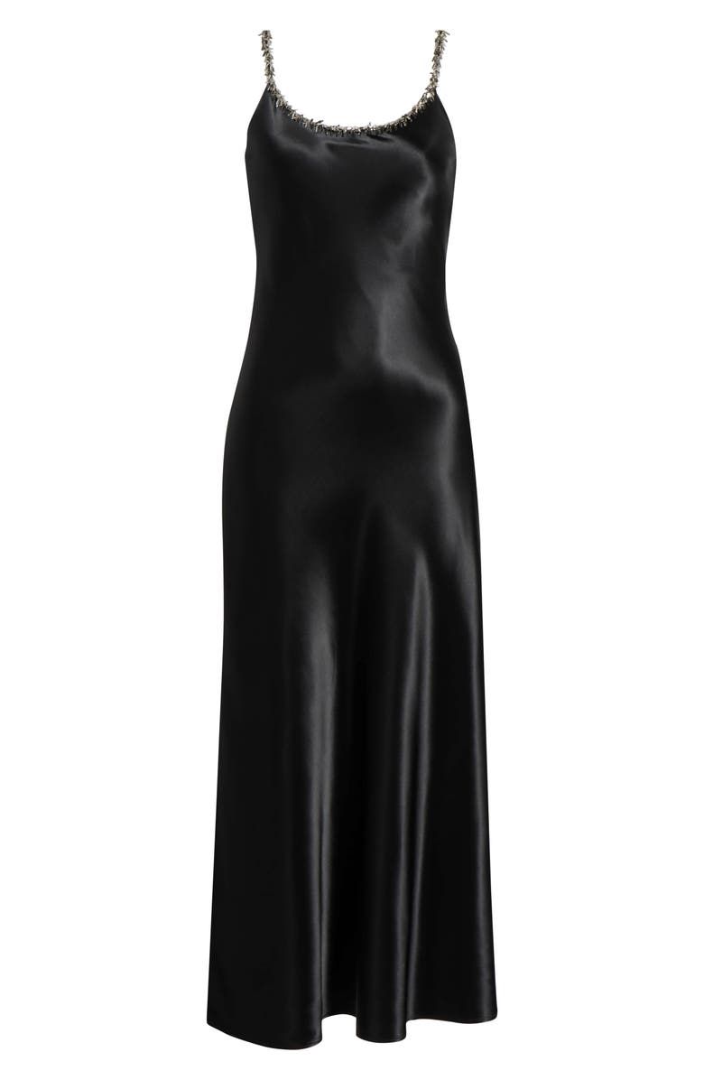 rag & bone Alessia Satin Slipdress, Alternate, color, Black