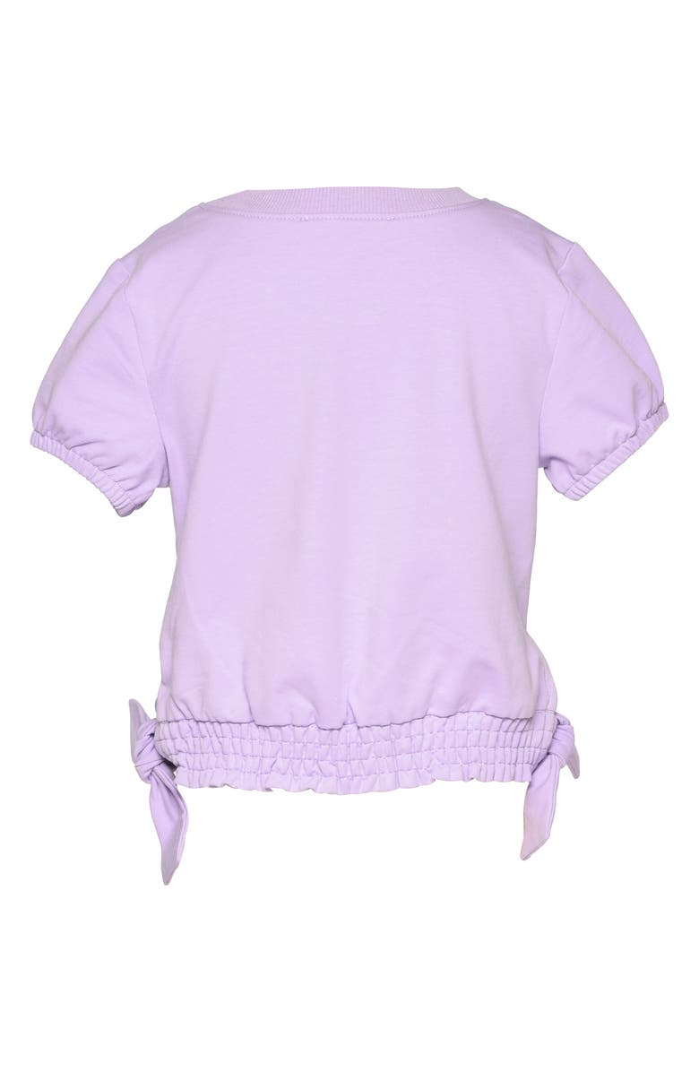 Baby Sara Kids' Rhinestone Bow Smocked T-Shirt, Alternate, color, 