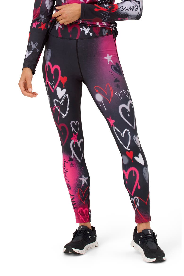 Graffiti Girls Legging, Main, color, Black Graffiti