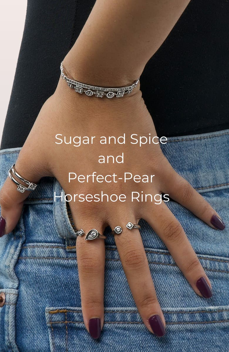 Seed2Stone Perfect-Pear Horseshoe Ring, Alternate, color, Silver