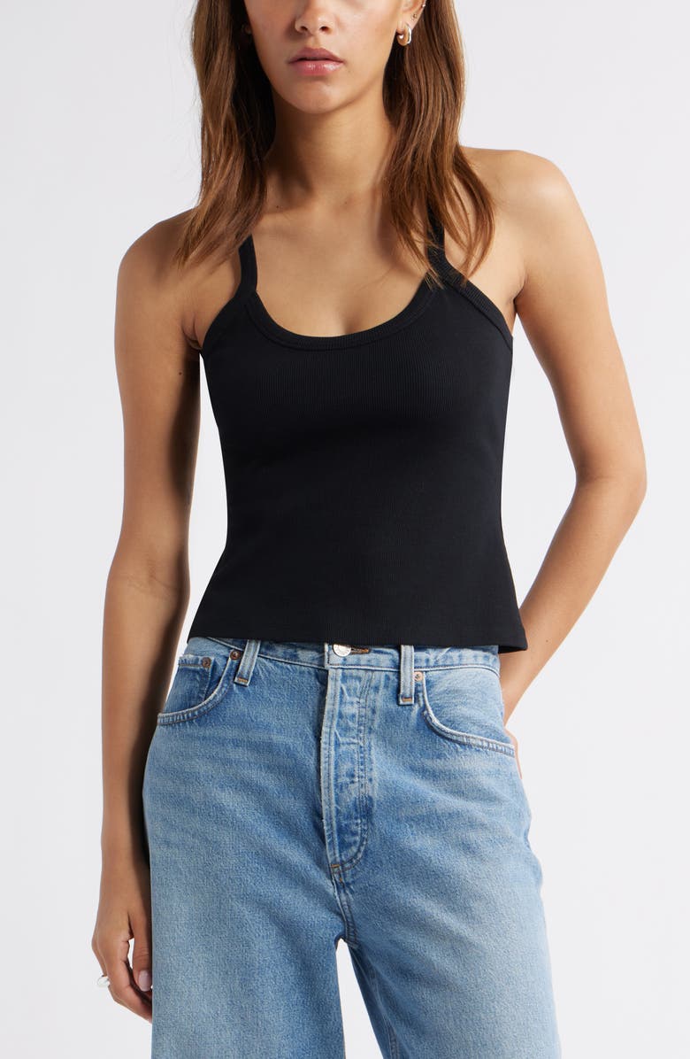 Open Edit Rib Racerback Camisole, Main, color, Black