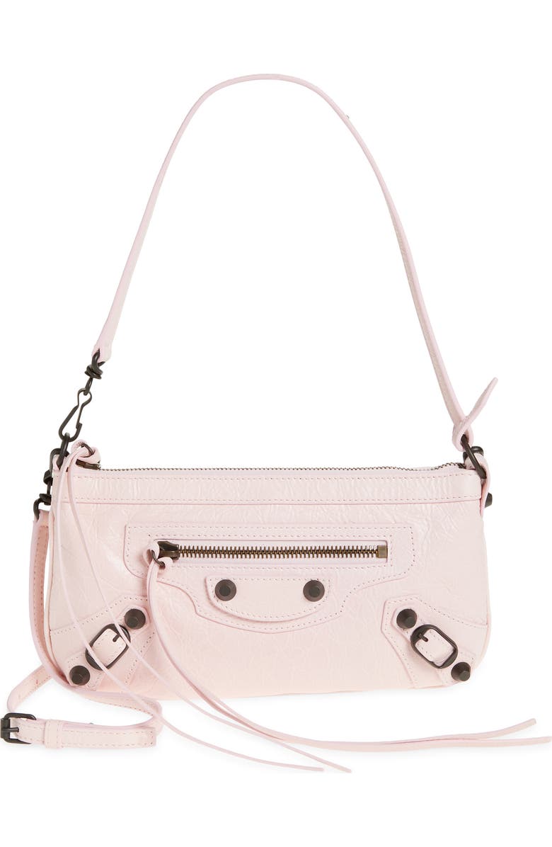 Balenciaga Le City Leather Pouch on a Strap, Main, color, Petal Pink