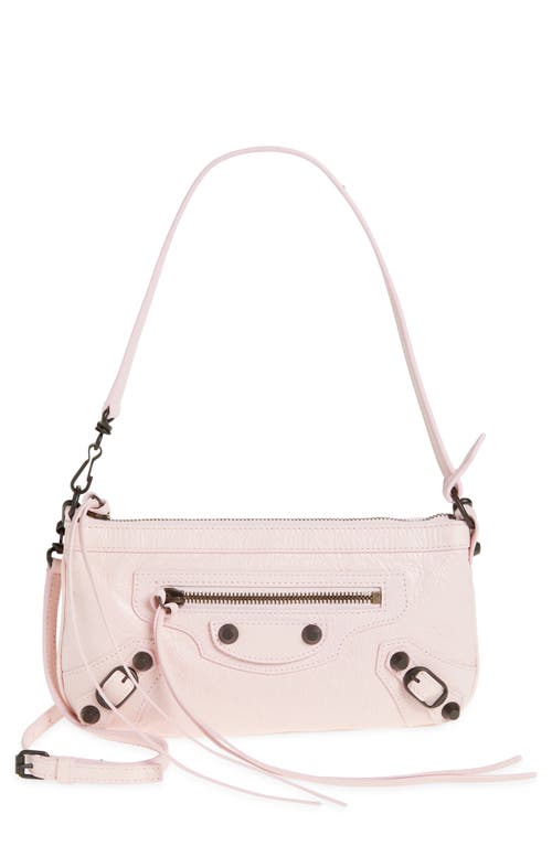 Balenciaga Le City Leather Pouch On A Strap In Pink