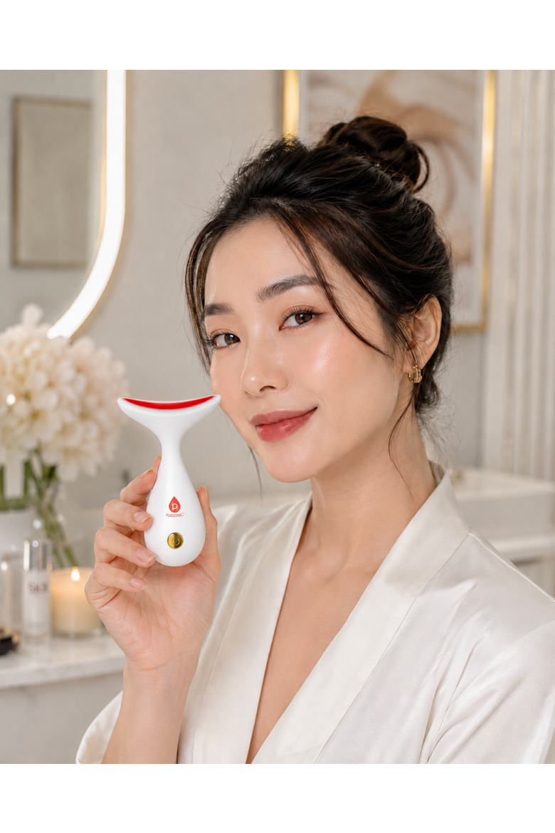 LED Light Therapy Neck & Face Sculpting Wand, Alternate, color, White