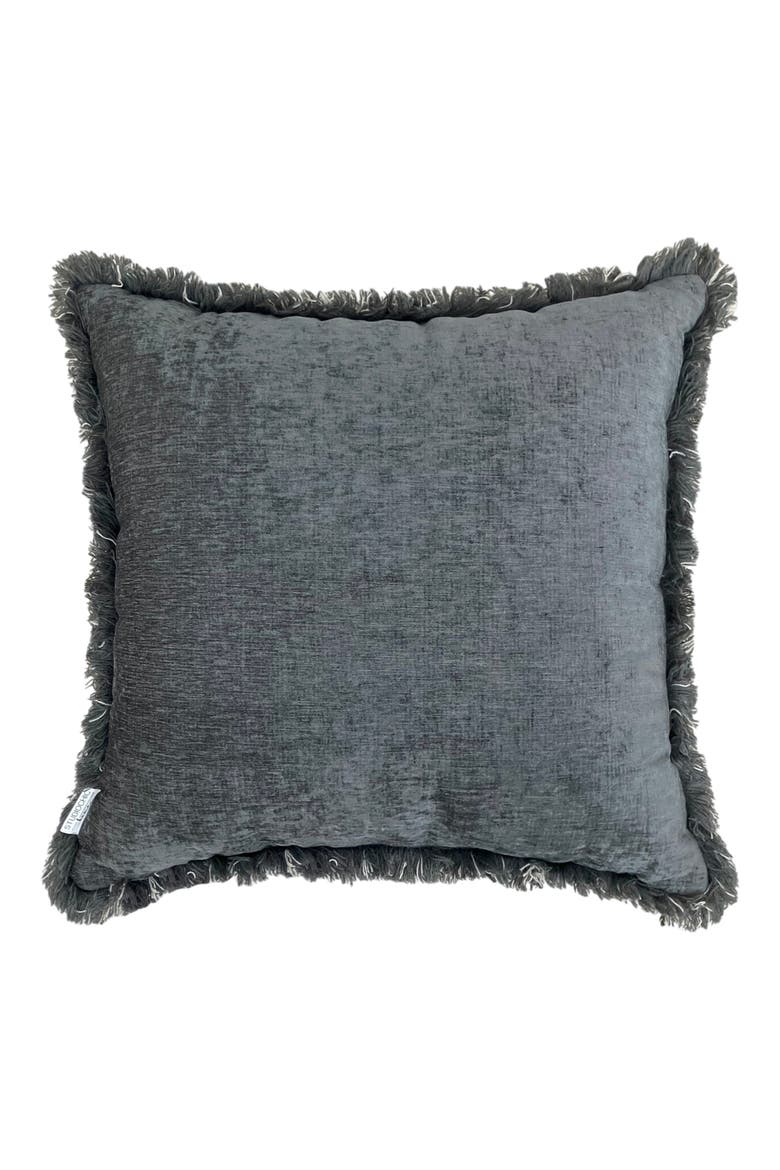 Toscana Jacquard Square Accent Pillow, Alternate, color, PEWTER