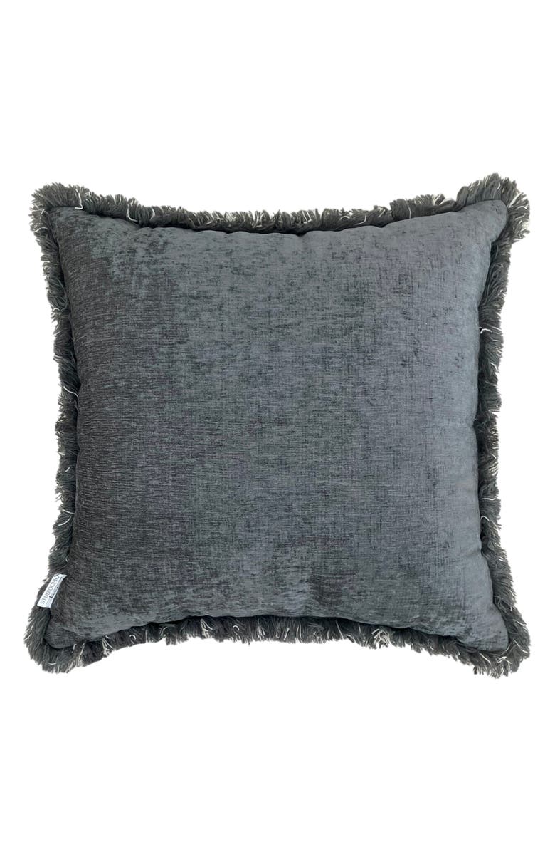 STUDIOCHIC Toscana Jacquard Square Accent Pillow, Alternate, color, Pewter