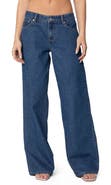 EDIKTED Lacey Bow Pocket Low Rise Wide Leg Jeans