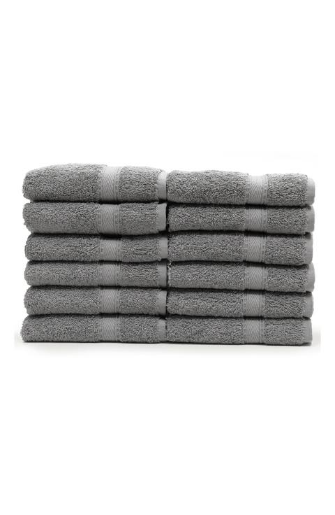 LINUM HOME TEXTILES 100% Turkish Cotton Sinemis Terry Washcloths - Set of 12