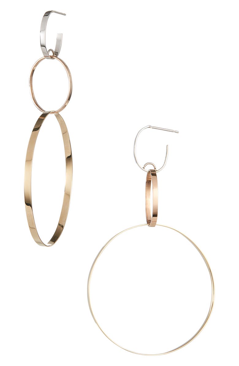 LANA Jewelry Three-Link Hoop Drop Earrings, Main, color,