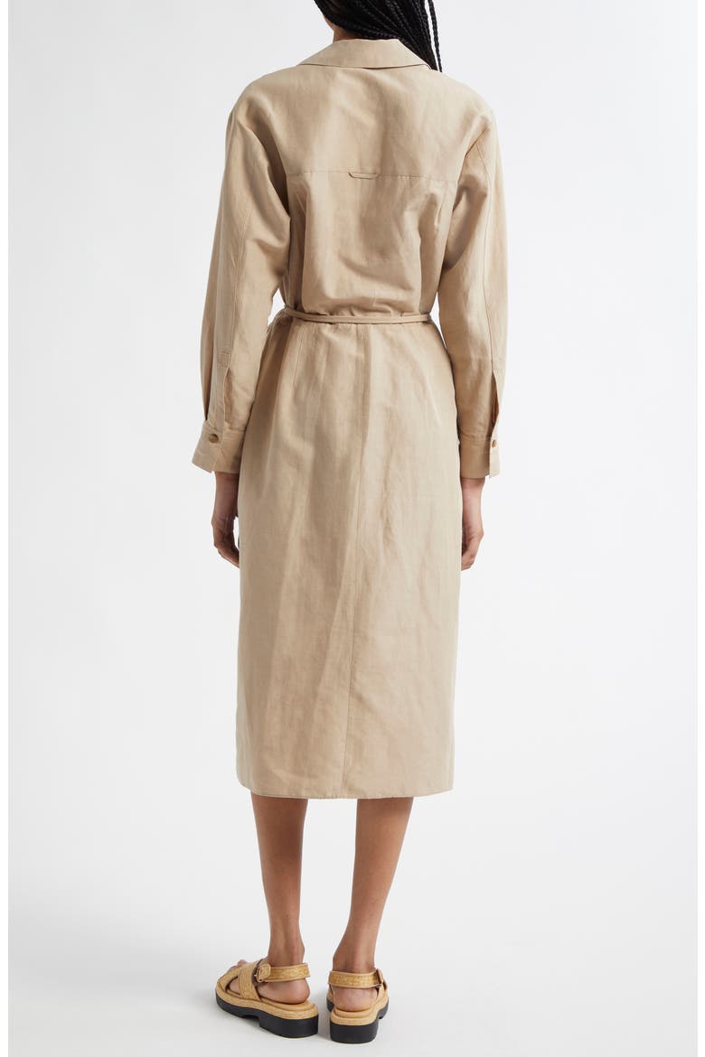 Long Sleeve Wrap Shirtdress, Alternate, color, LIGHT SANDBAR