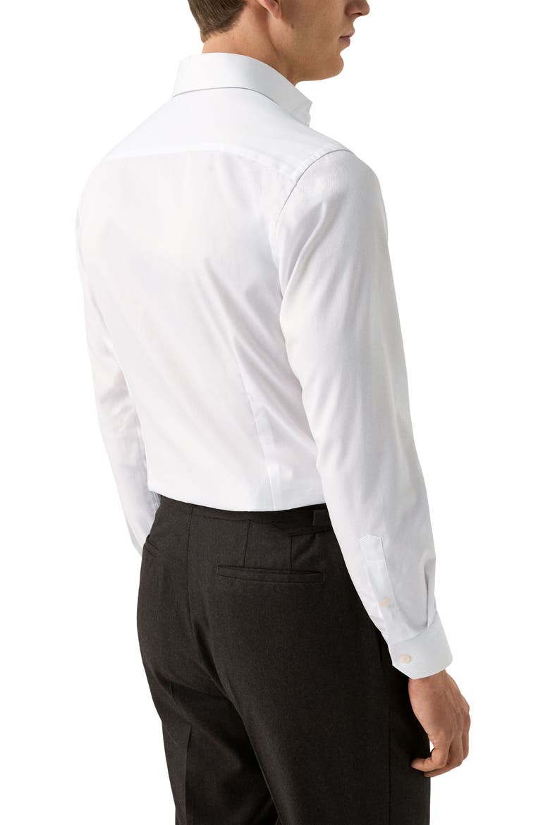 Slim Fit Twill Dress Shirt, Alternate, color, WHITE