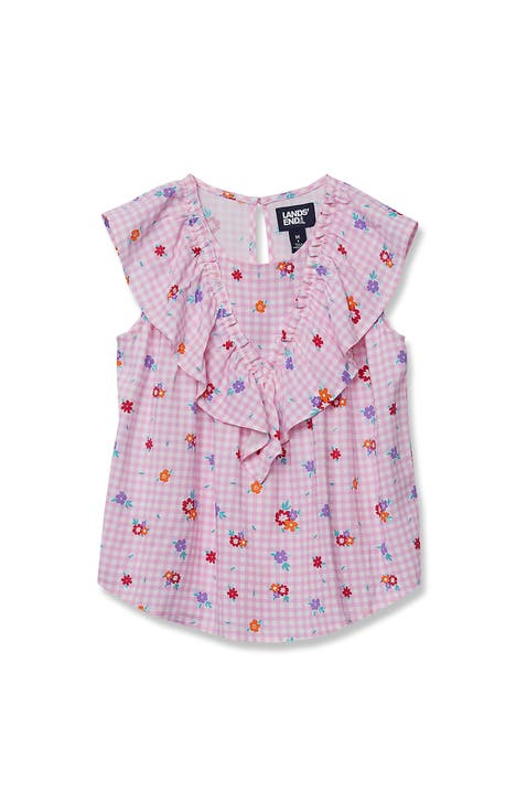 Girls Breezy V-Neck Ruffle Top