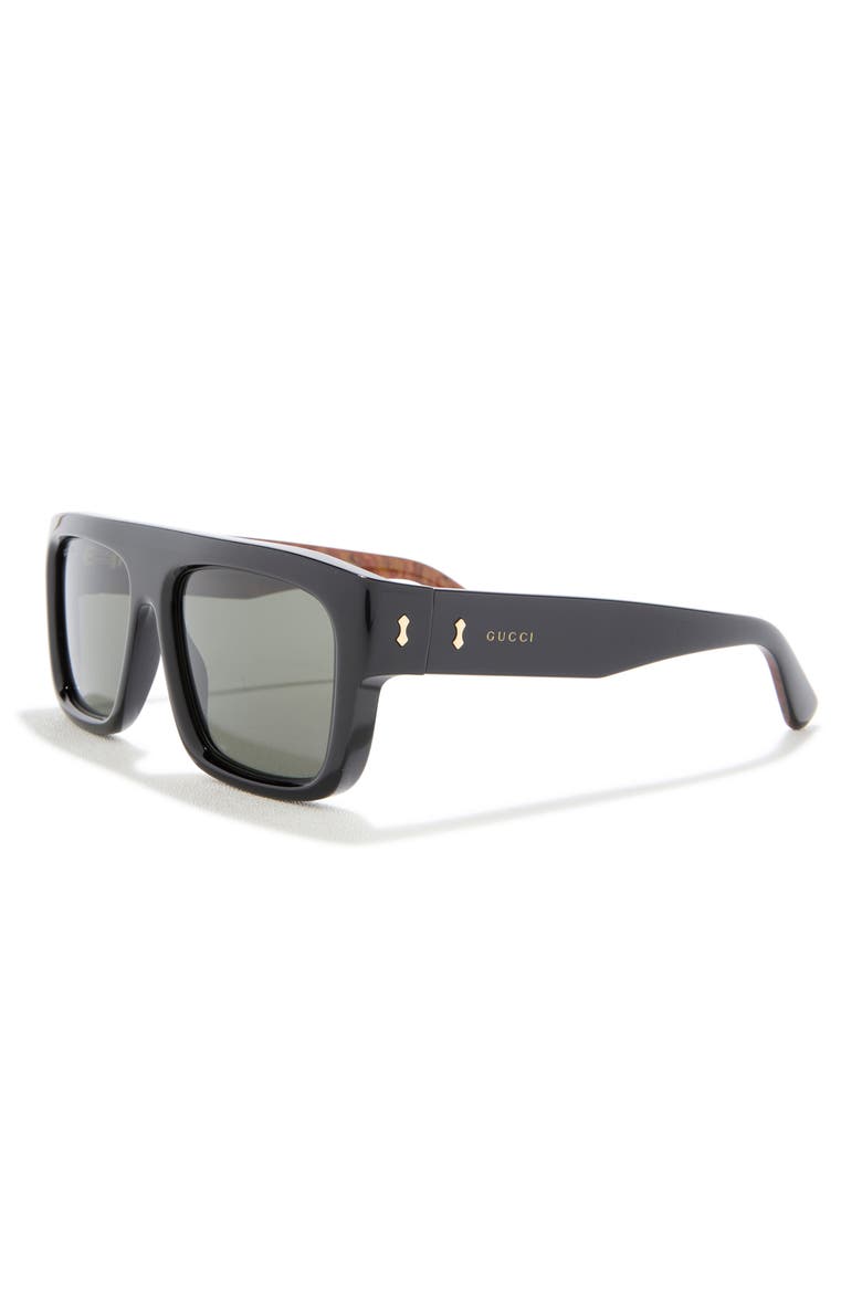 55mm Square Sunglasses, Alternate, color, BLACK BLACK GREY
