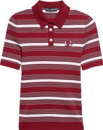 Dolce&Gabbana Stripe Cotton Blend Rib Polo Sweater