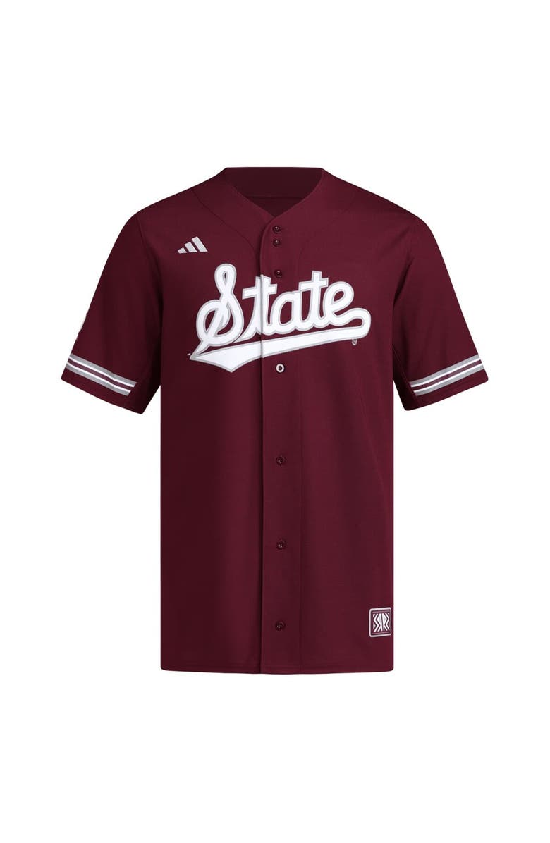 adidas Men's adidas  Maroon Mississippi State Bulldogs Reversible Retro Full-Button Baseball Jersey, Alternate, color, Maroon