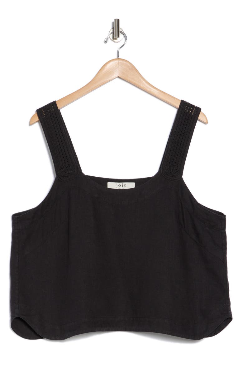 Joie Paisley Sleeveless Linen Top, Alternate, color, Caviar