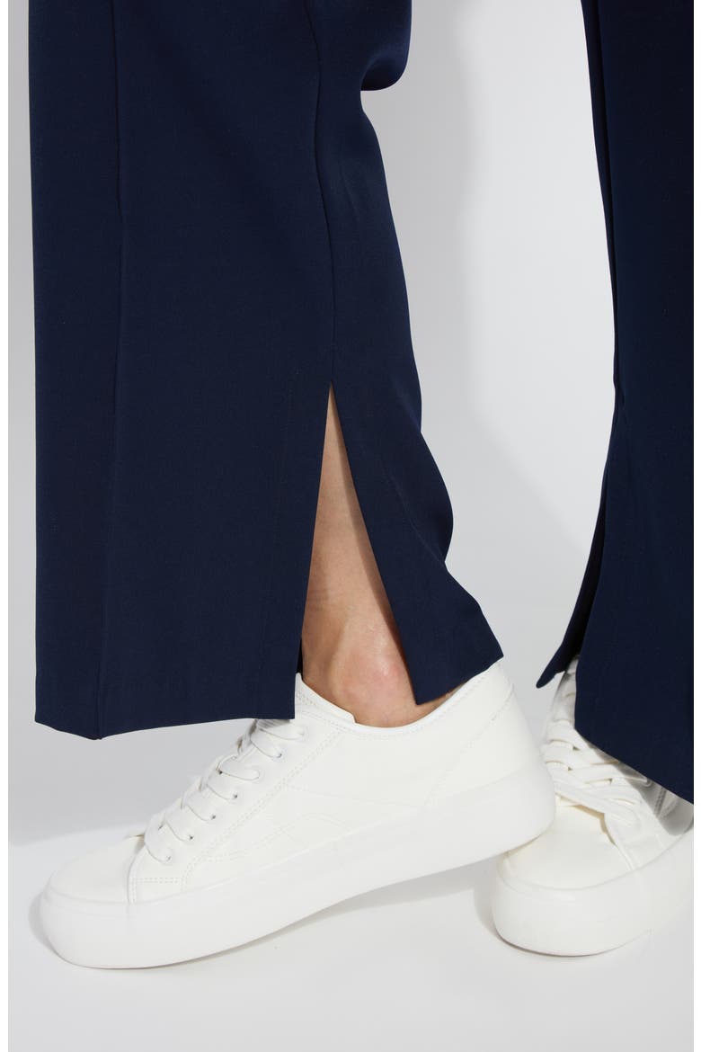 Genevieve Drawstring Inside Slit Pants, Alternate, color, TRUE NAVY