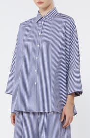 Weekend Max Mara Hudson Oversize Stripe Button-Up Shirt