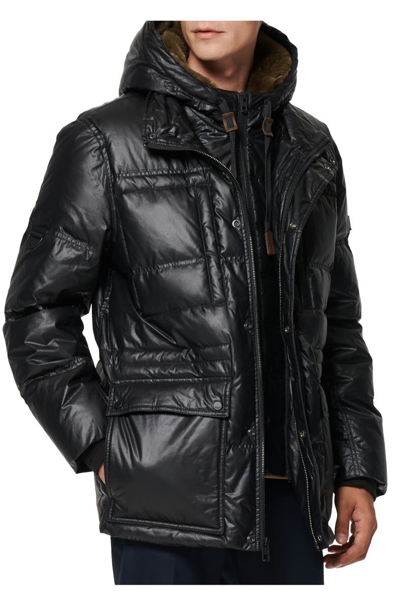 Andrew Marc Kincaid Quilted Down Coat with Faux Fur Trim, Main, color, 