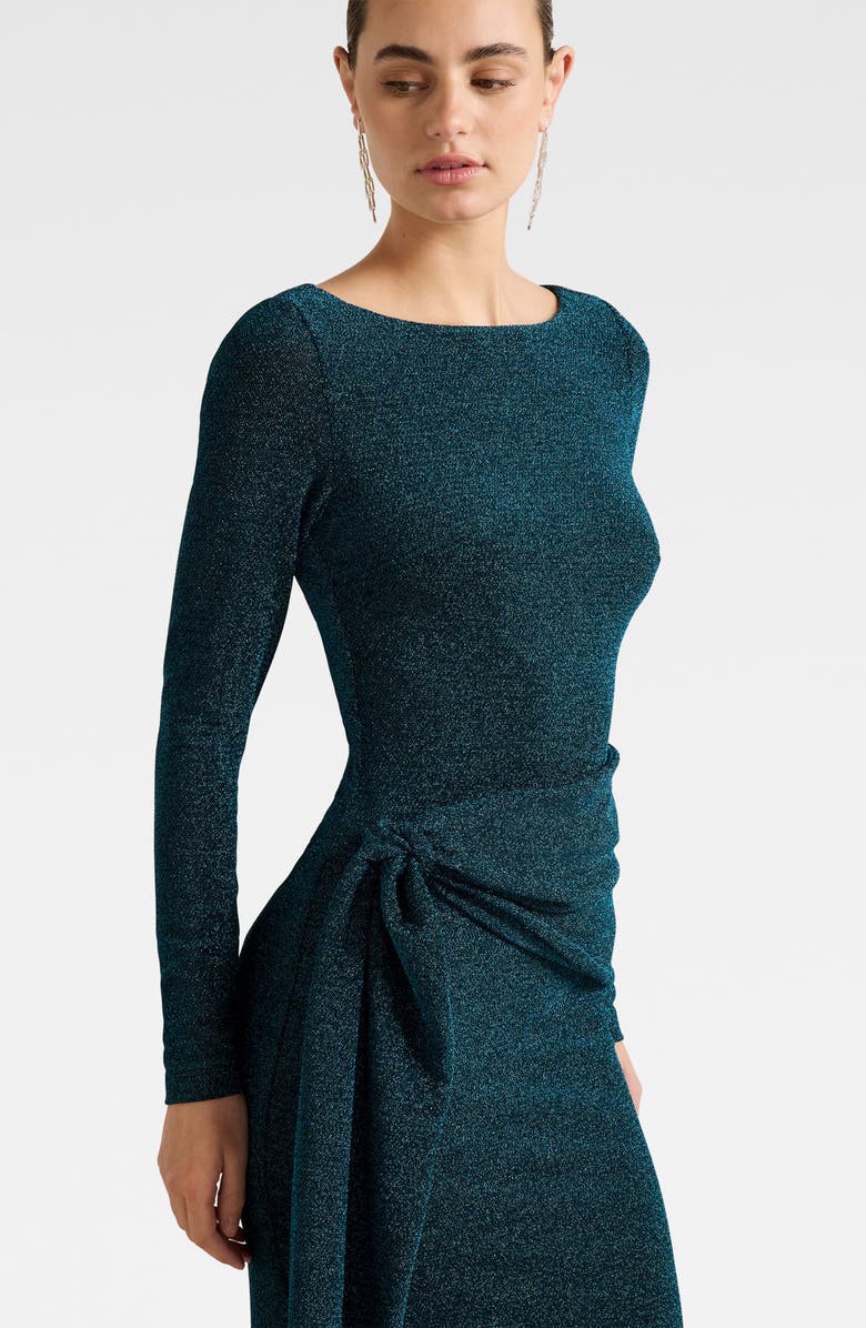 Ever New Eden Metallic Side Tie Gown, Alternate, color, Blue