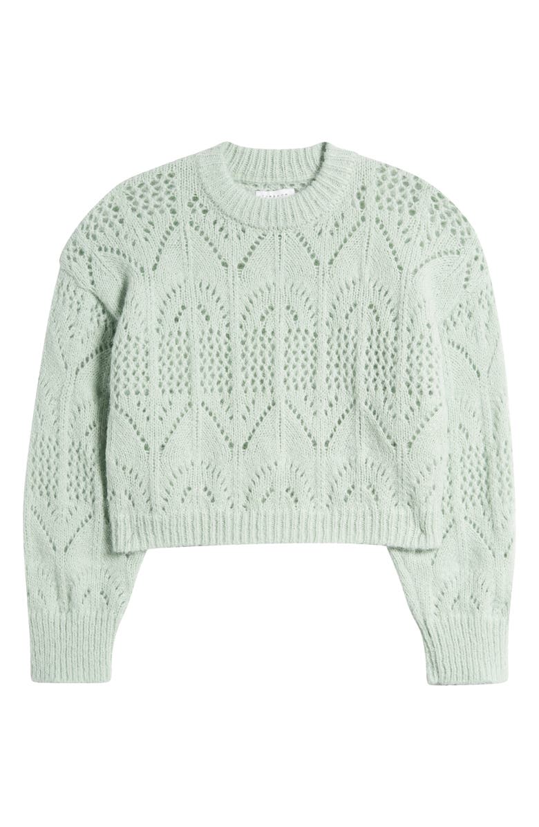 Topshop Pointelle Crewneck Sweater, Alternate, color, 