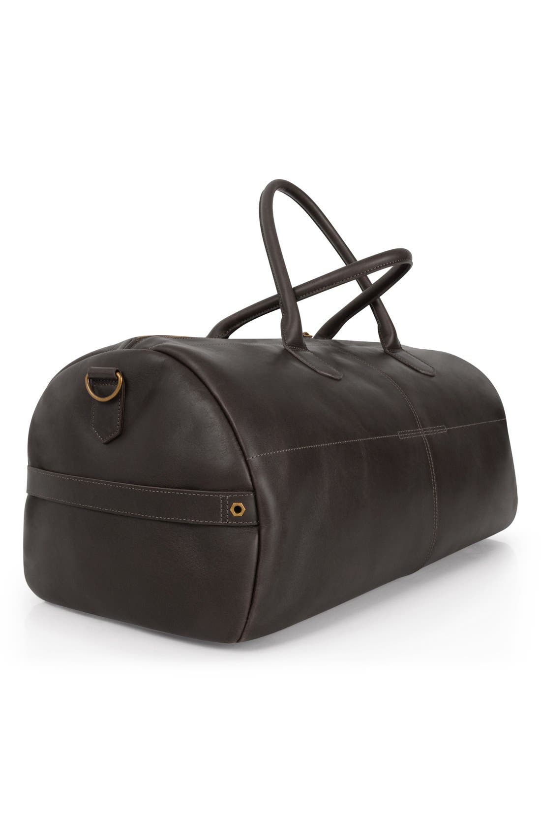'Calexico' Leather Duffel Bag, Alternate, color, BLACK