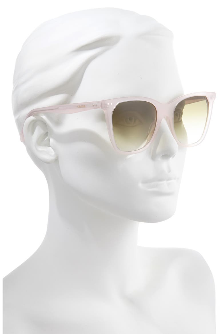 55mm Cat Eye Sunglasses, Alternate, color, PINK/ GRADIENT GREEN