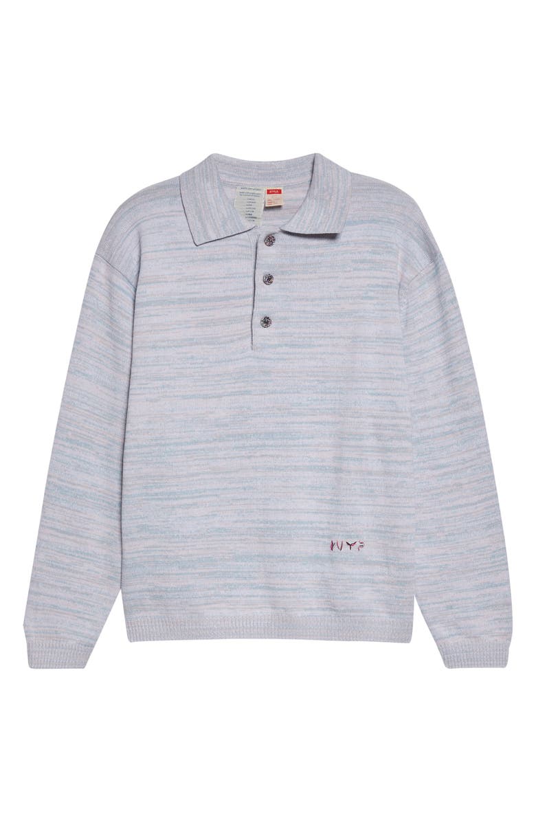 Waste Yarn Project Space Dye One of a Kind Polo Sweater, Main, color, Lights