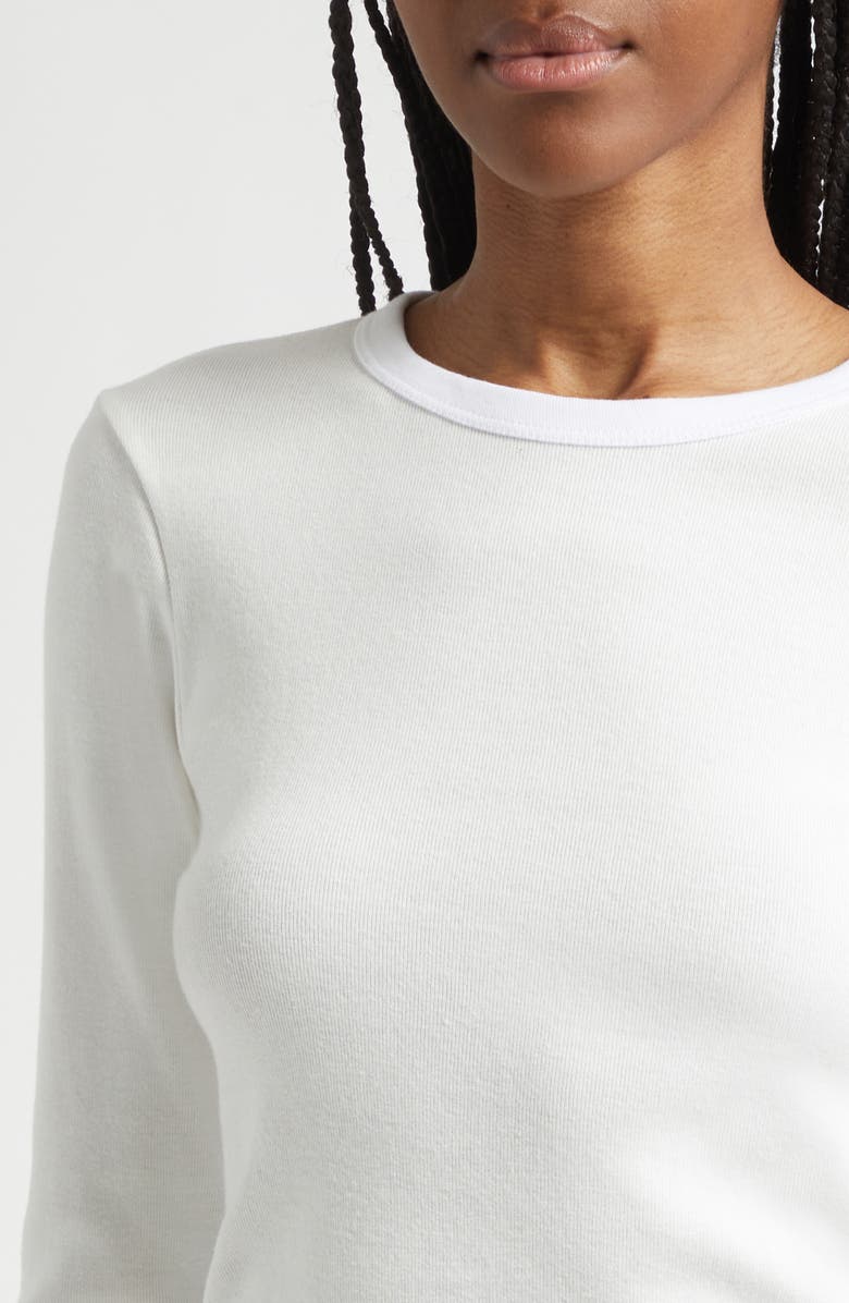 LESET Nando Knit Slim Fit Long Sleeve Top, Alternate, color, White