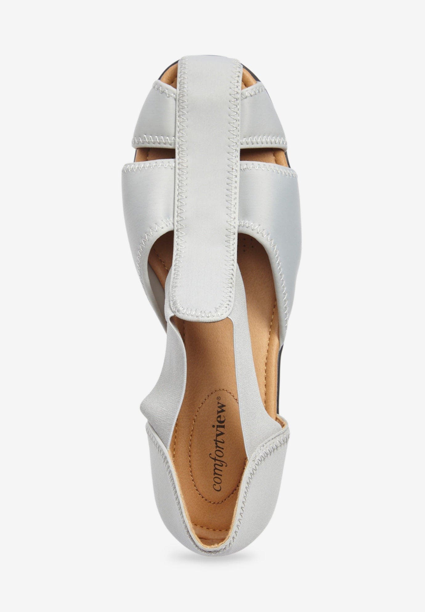 The Cheryl Stretch Neoprene Flat, Alternate, color, SILVER METALLIC
