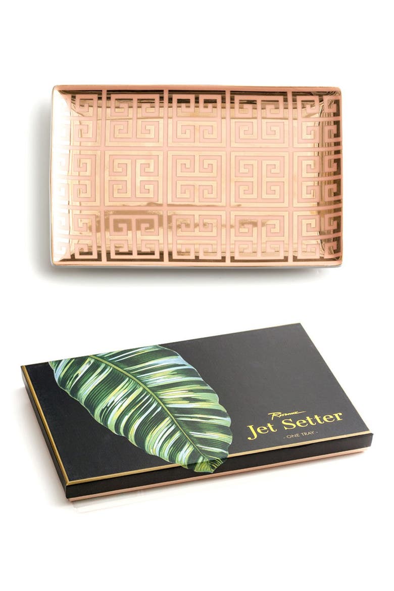 Greek Key Tray, Main, color, PINK