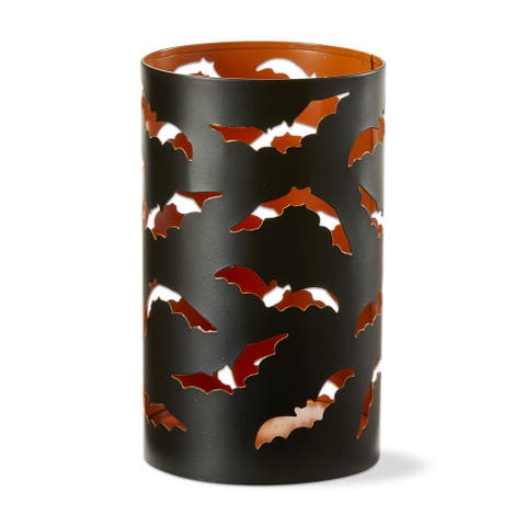 Spooky Bats Hurricane Candle Holders for Halloween Decor