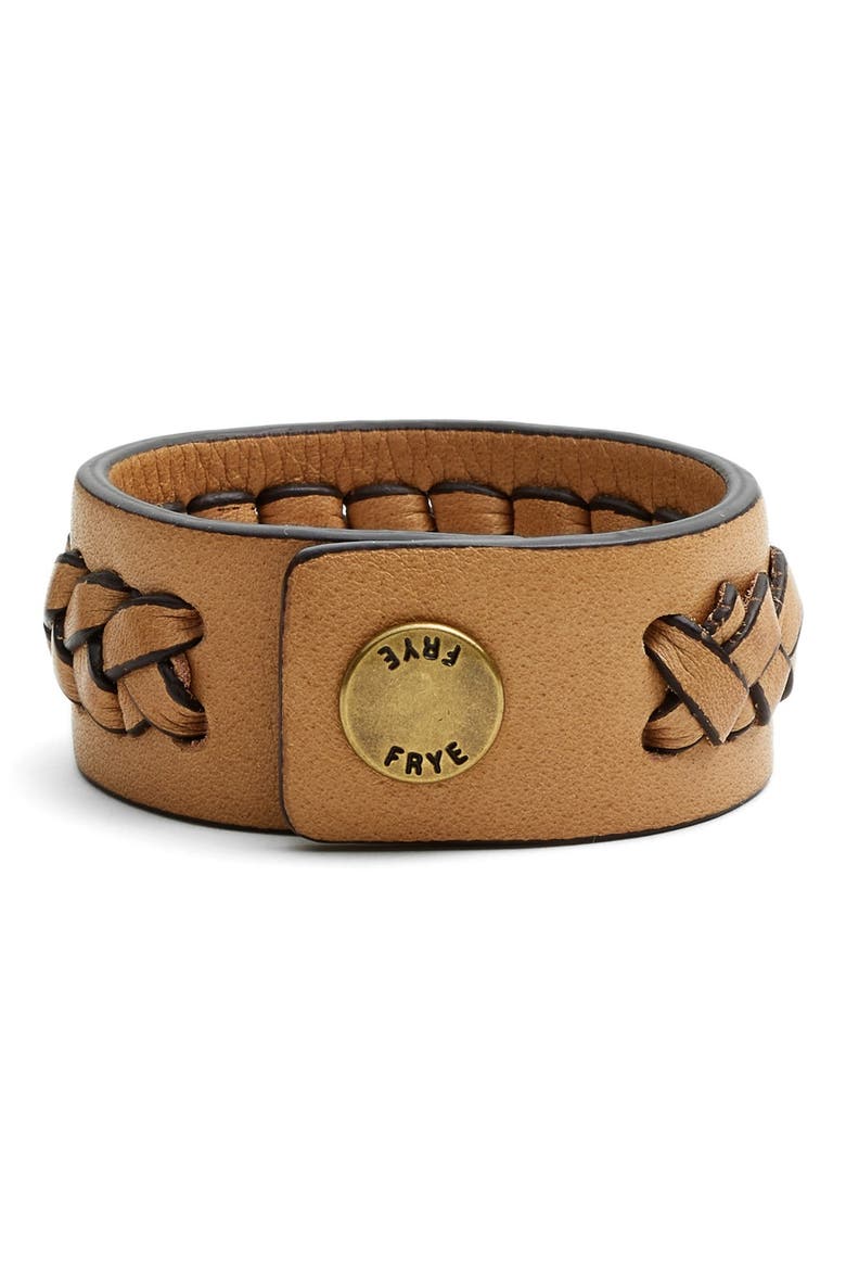 'Jenny' Braided Leather Bracelet, Alternate, color, BEIGE