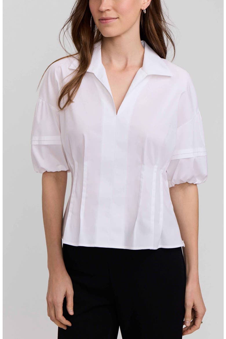 Lucia Puff Sleeve Popover Shirt, Main, color, WHITE