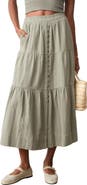 Marine Layer Lana Tiered Cotton Maxi Skirt