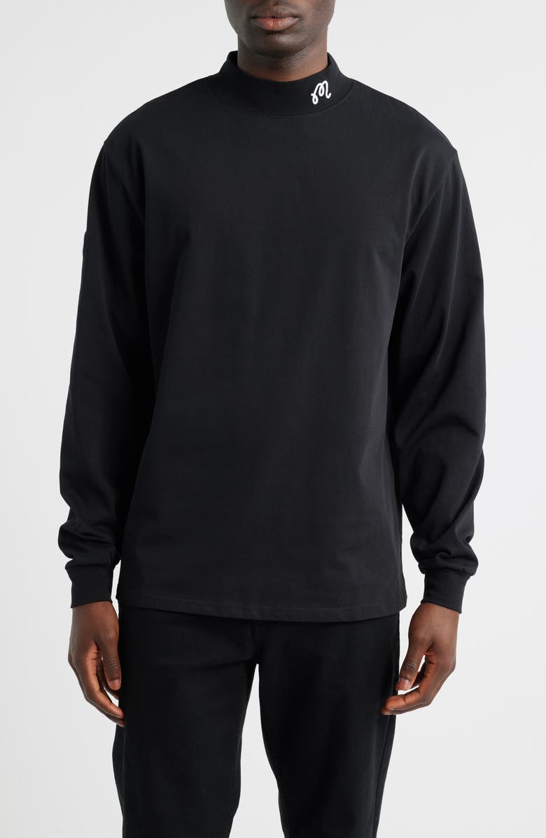 Malbon Golf Upland Mock Neck Sweatshirt, Main, color, Black
