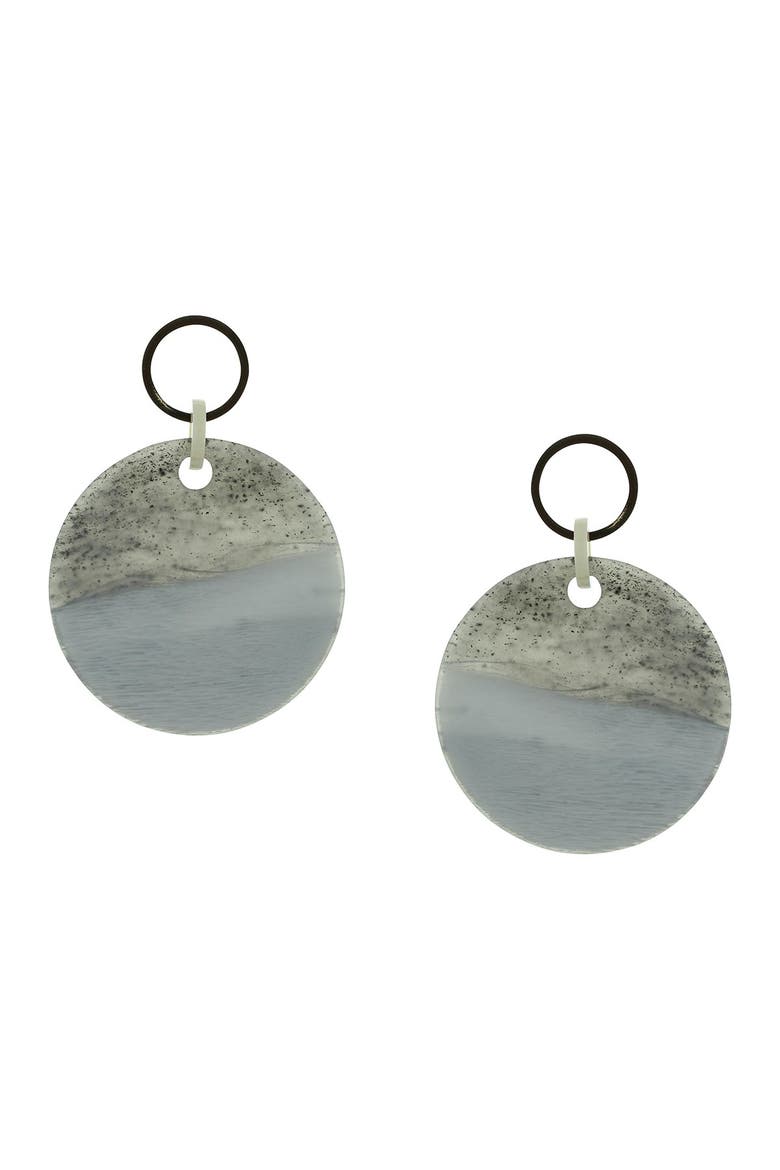 Kaia Smoky Grey Hoop Earrings, Main, color, GOLD / GREY