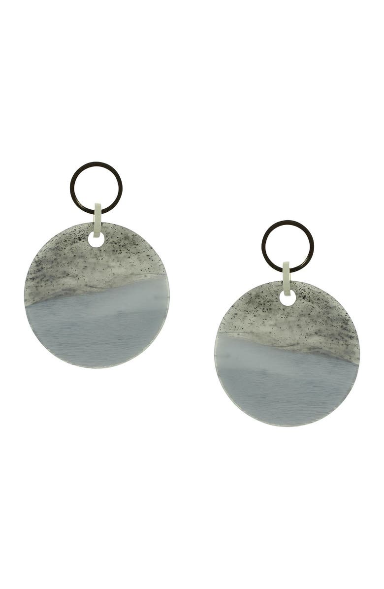 OLIVIA WELLES Kaia Smoky Grey Hoop Earrings, Main, color, Gold / Grey