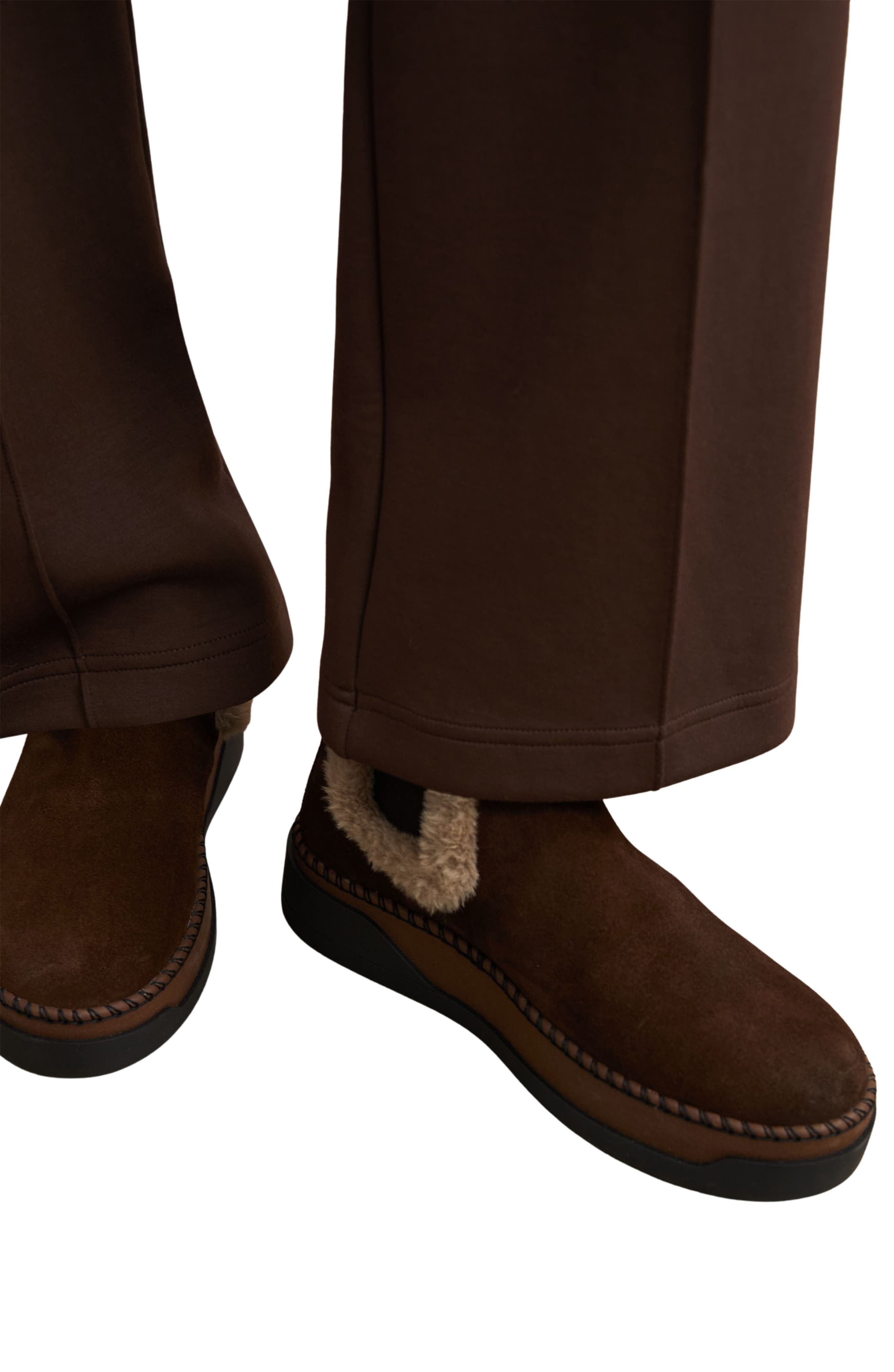 Reiss Lexi Faux Fur Lined Chelsea Boot, Alternate, color, Chocolate