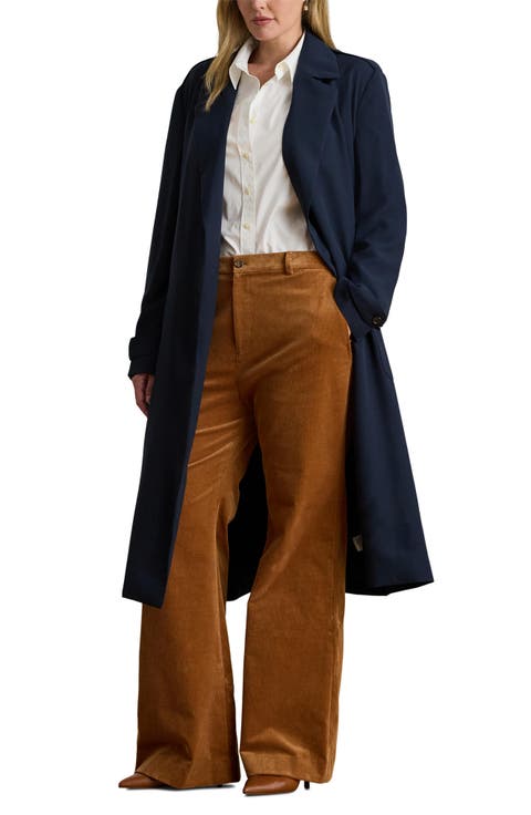 Double-Faced Georgette Wrap Coat (Plus)