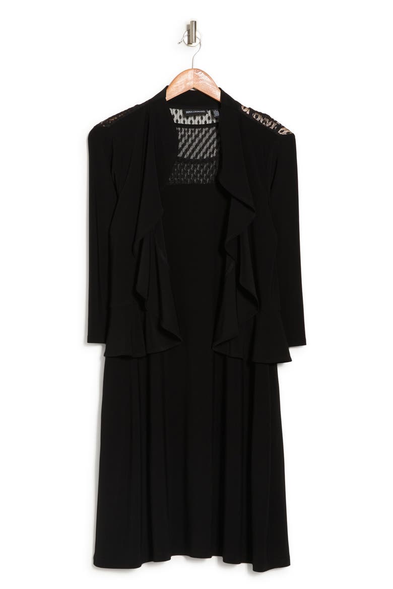 2-Piece Ruffle Bolero & Sleeveless Dress, Alternate, color, BLACK