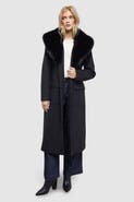 Oasis Faux Fur Collar Belted Coat
