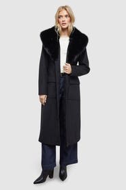 Oasis Faux Fur Collar Belted Coat