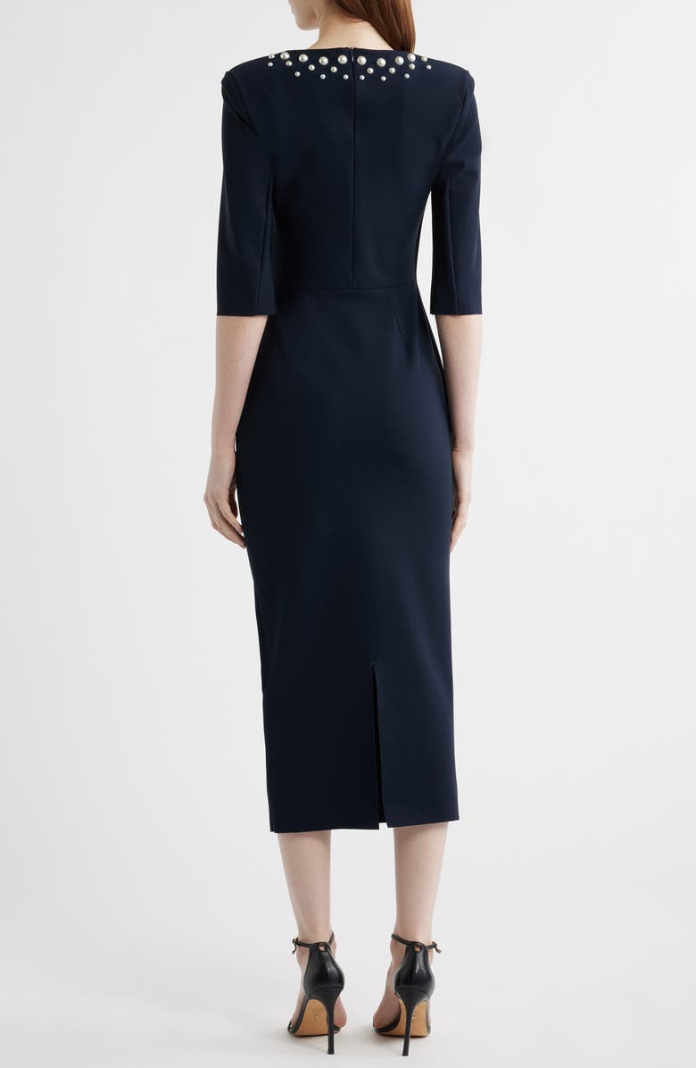 Chiara Boni La Petite Robe Shire Embellished Sheath Dress, Alternate, color, 342 Dark Midnight