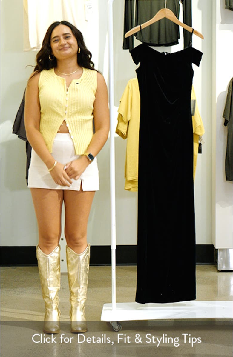 Off the Shoulder Velvet Gown, sales video thumbnail