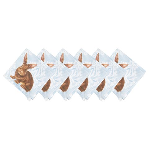 Damask Bunny Cotton Napkin Machine Washable Set of 6