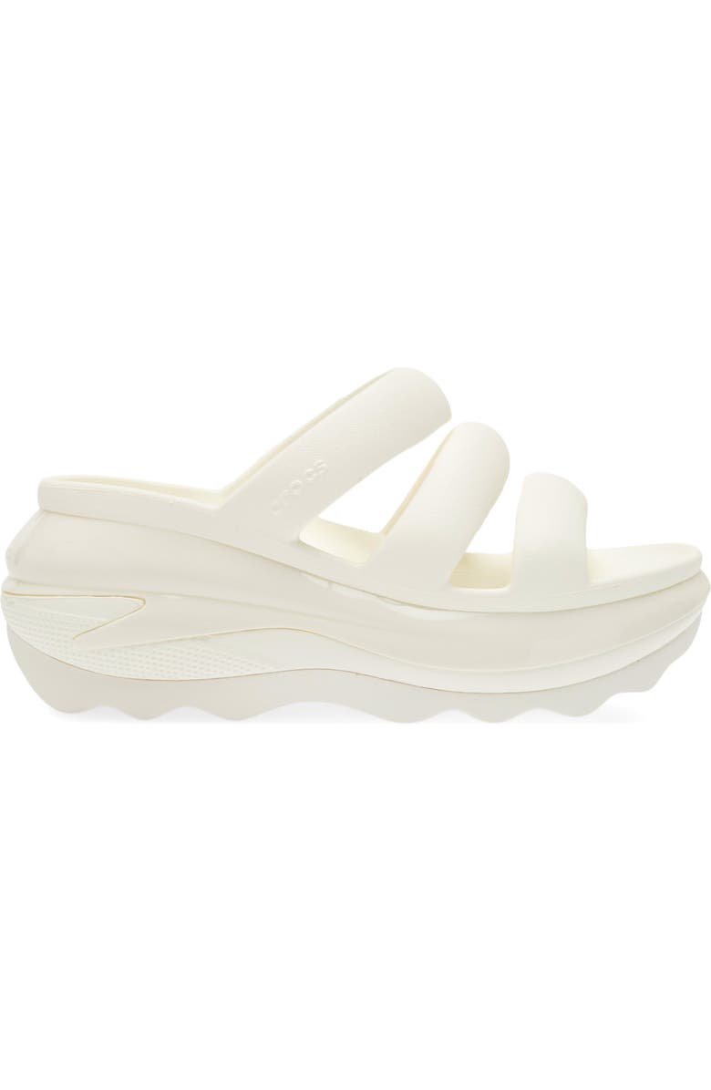CROCS Mega Crush Platform Wedge Sandal, Alternate, color, Chalk