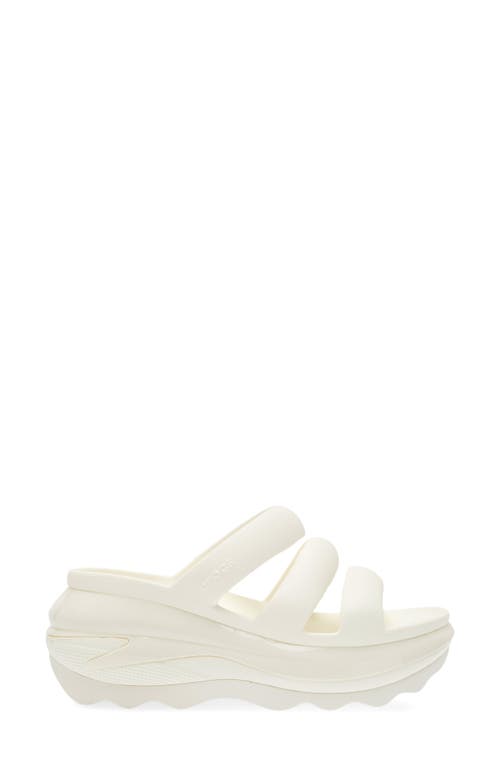 Crocs Mega Crush Platform Wedge Sandal In Chalk