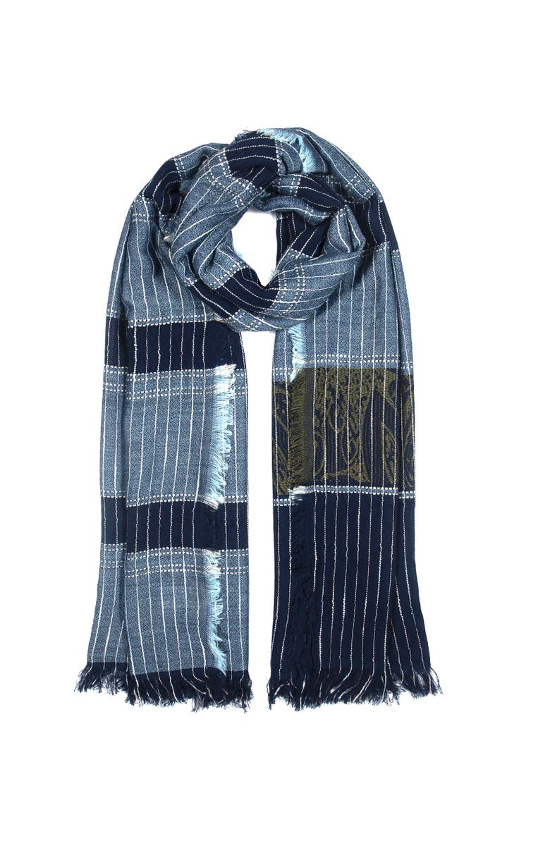 Faherty bold pin strip oblong, Main, color, Total Eclipse Multi